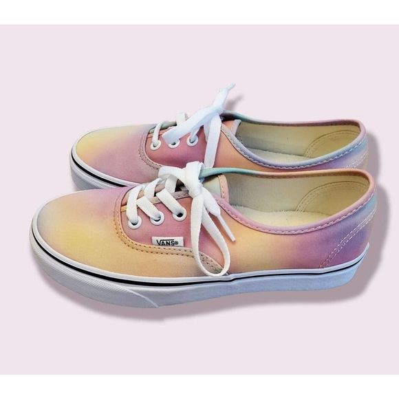 Vans Authentic Aura Shift Tie Dye Sneakers Size 7 Women's Rainbow Pastel EUC - Picture 4 of 8